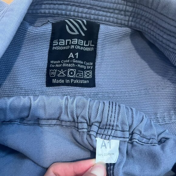 Sanabul 100% Cotton Essential Jiu Jitsu BJJ Gi - Gray w/ Black Accents - A1 - Picture 2 of 4